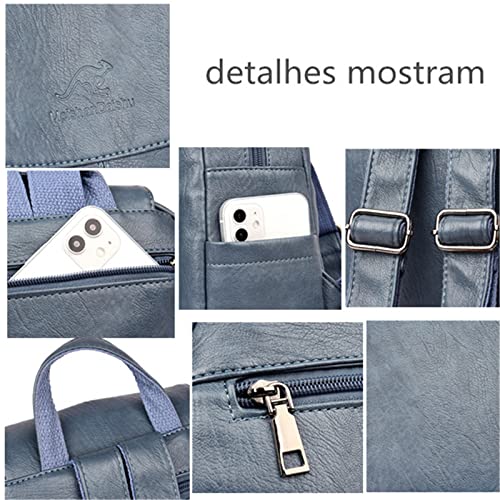 Bolsa Mochila para Mulher,Mochila Feminina Anti-roubo Moda Bolsa Couro Macio Modelo Vintage Versátil