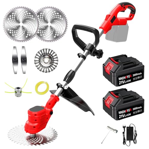 Rasentrimmer mit Akku Freischneider Akku und Unkrautbürste,Motorsense...