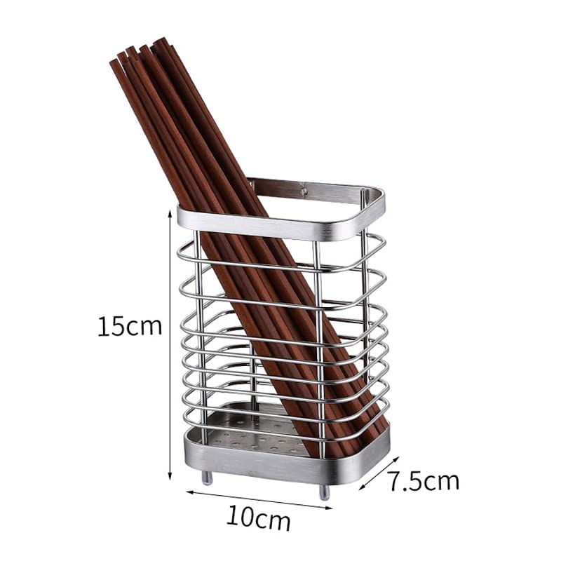 Image of Stainless Steel Utensil Drying Rack, Steel Wall Mount Draining Holder No Drilling Large for Kitchen Chopsticks