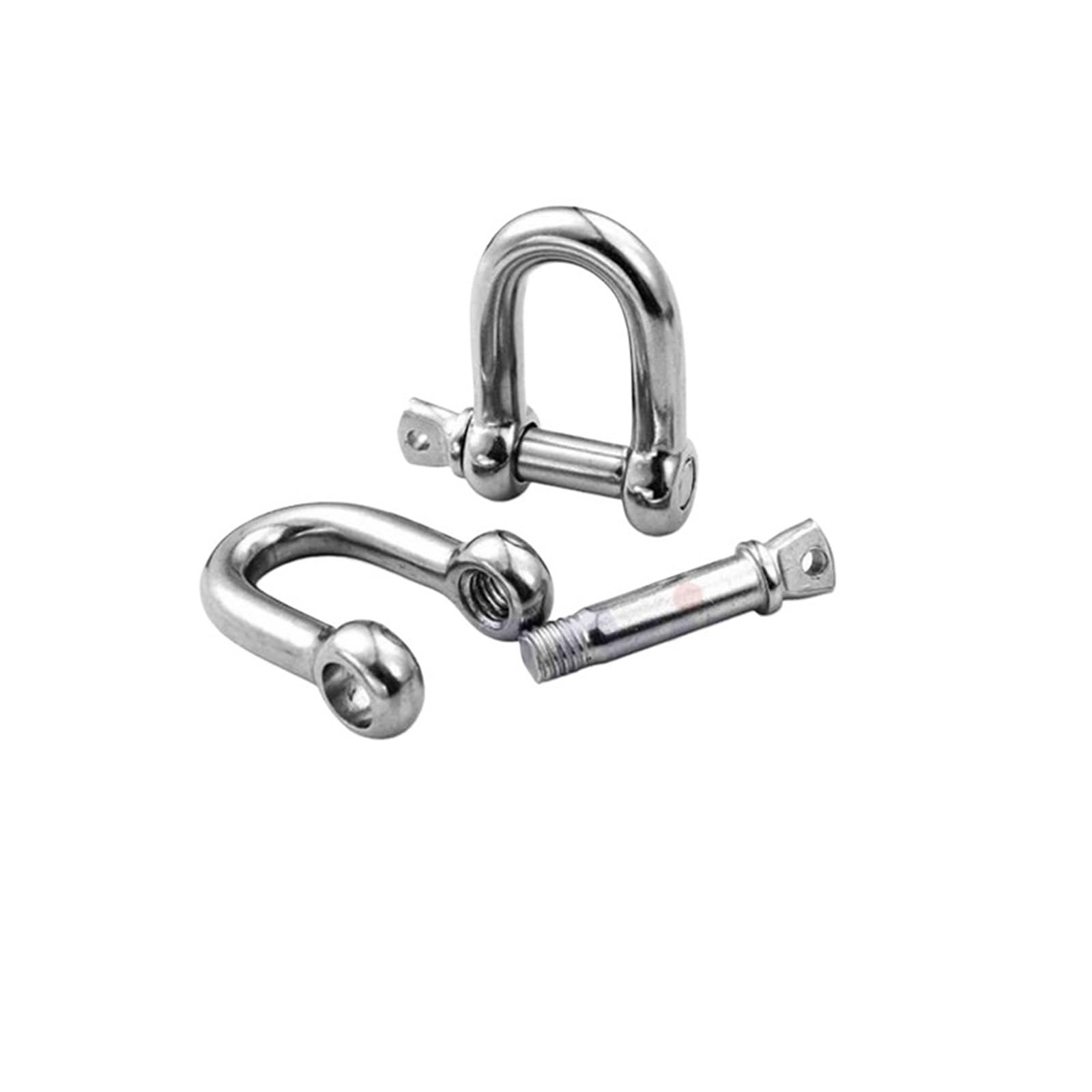 M4-M14 A2 Stainless Steel 304 D-Type Dee Shackle, Antirust D, U-Type Bow(M8 5Pcs)