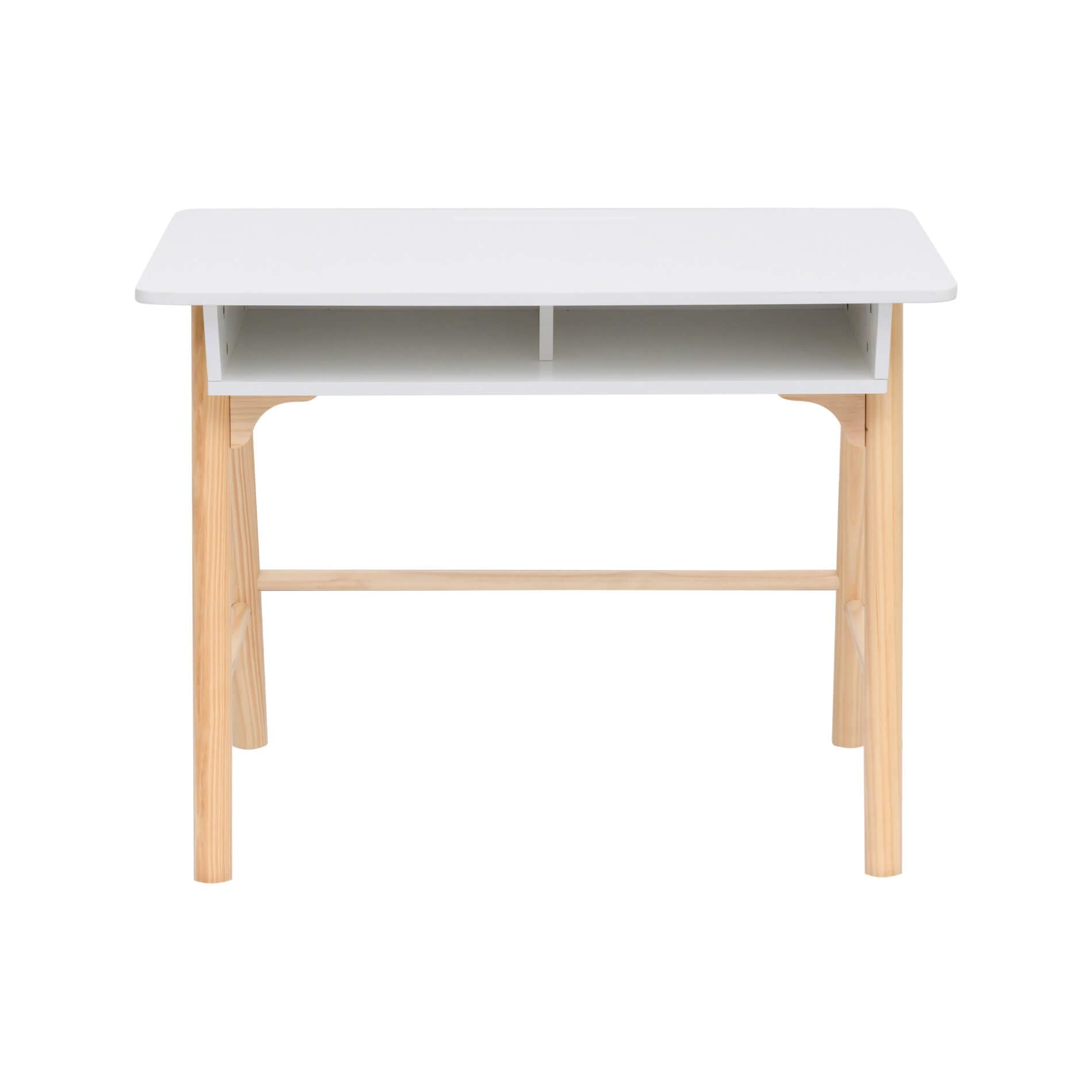 Rebecca Mobili Bureau pour Enfants, Table Montessori, Blanc Marron, MDF Pin, avec Compartiment, Bords Arrondis - Dimensions HxLxP : 70 x 90 x 50 cm - Art. RE7134