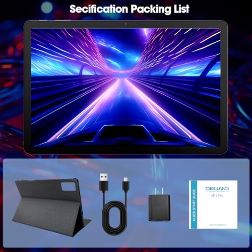 DigiLand 2025 Android 14 Tablet 11 inch Gaming Tablets MediaTek Helio ...