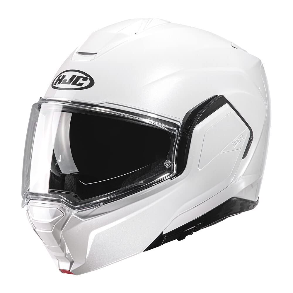 HJCi100 Flip Up Front Full Face P/J ECE 22.06 Motorcycle Helmet - Gloss White (L)
