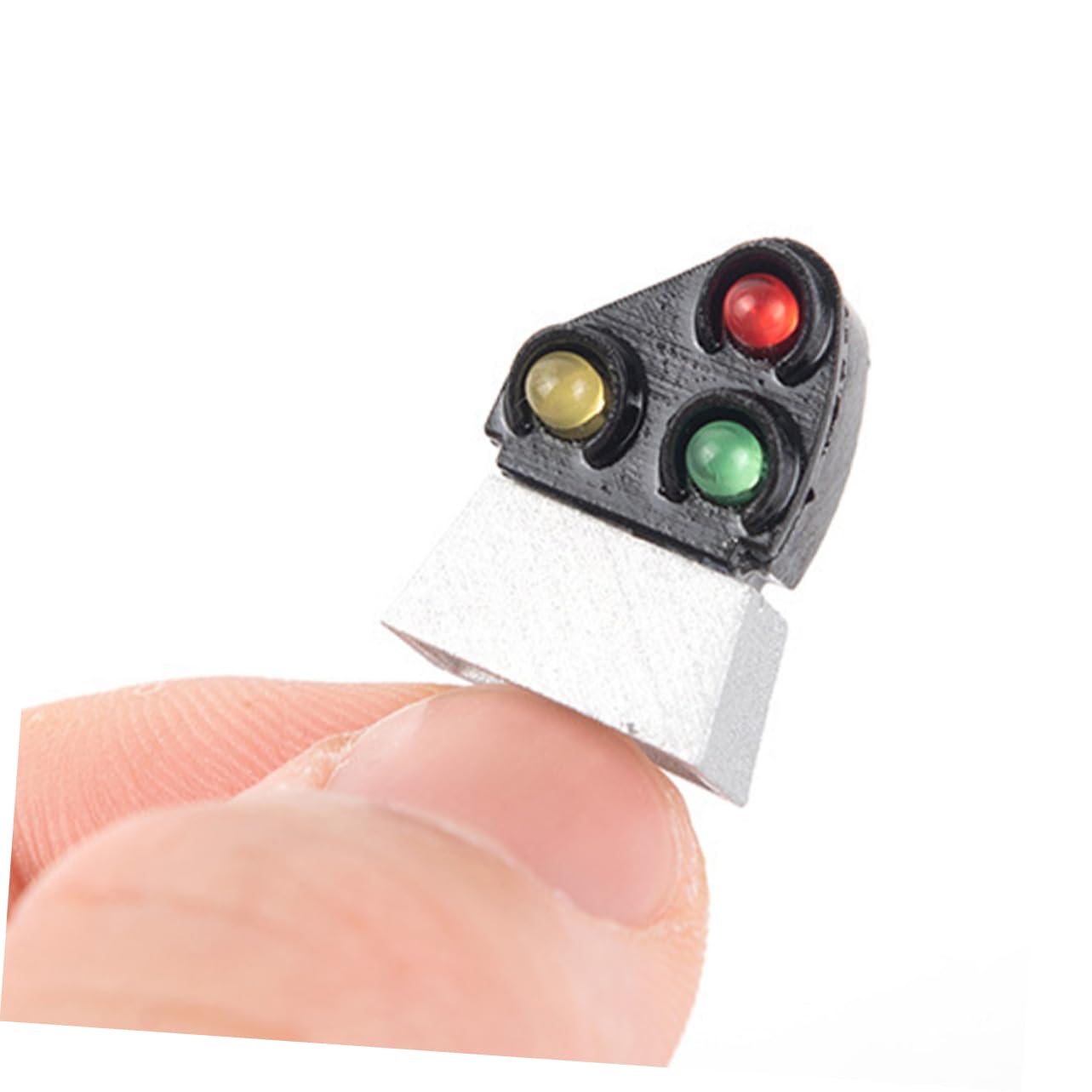 HOODANCOS Lifelike Mini Traffic Lamps for Model Trains 4pcs Set Abs Stainless Steel Construction for DIY Micro Landscapes