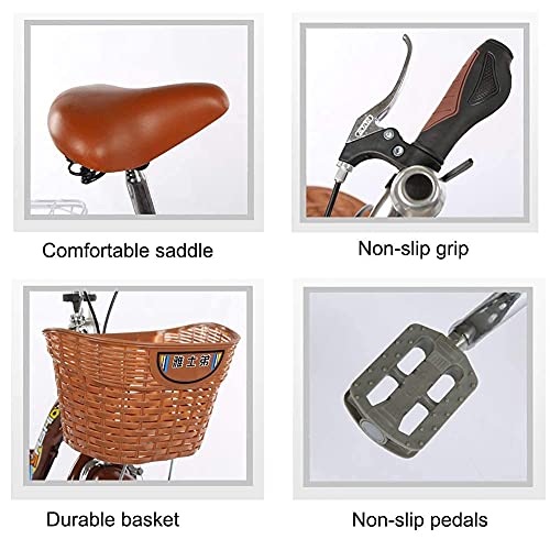 Triciclo para adultos de 3 ruedas, 14 pulgadas, tipo cruiser, con guardabarros delanteros y traseros, asiento trasero y canasto de carga trasero miniatura 6