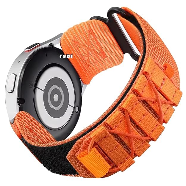 Image of YODI 22mm Strap Band Compatible with Noise Colorfit Pro 6 Max /Halo 1.43, Samsung Galaxy Watch 3 (45mm) / Watch (46mm) Smartwatch Only, Nylon Sturdy Classic Straps (Rugged-Orange)