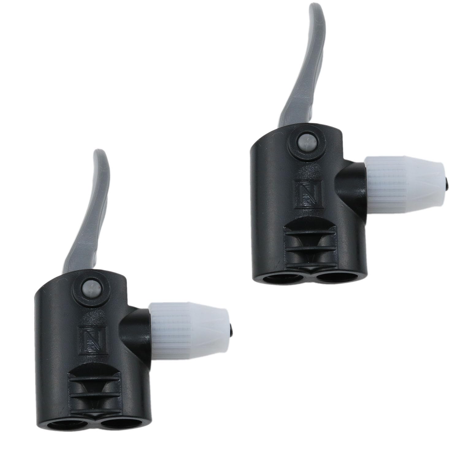 Meuey Lyot Black Dual Head Bike Pump Adapter Valve Quick Pump Fitting Replacement Nozzle Tire Valve Connector Valve Adapter 2PCS