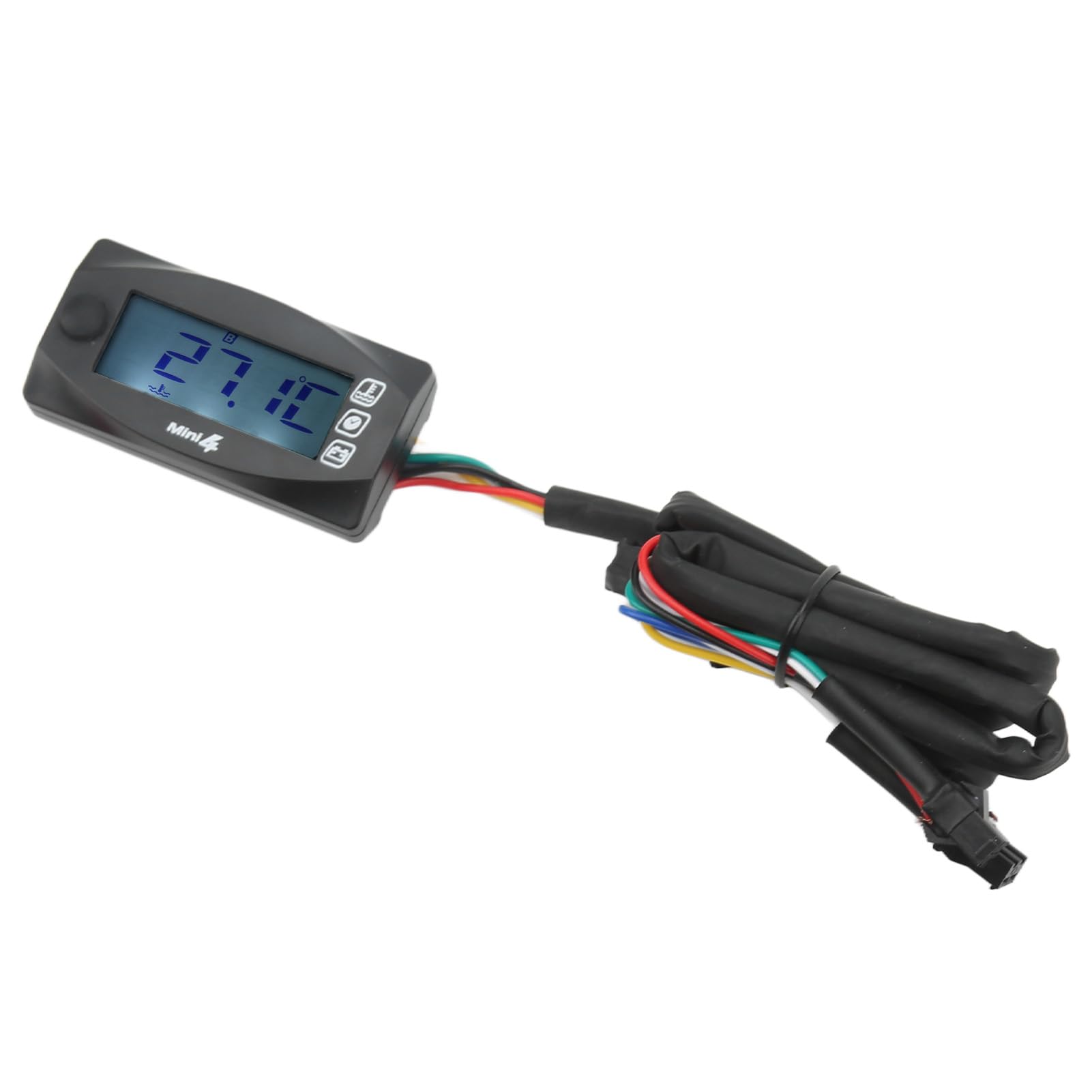 Misuratore di Tensione per Moto 4 in 1 Indicatore di Temperatura Dell'acqua e Temperatura Dell'olio Facile Installazione Appassionati di Moto Plastica/Nero/5 Pezzi (M14*1,25)