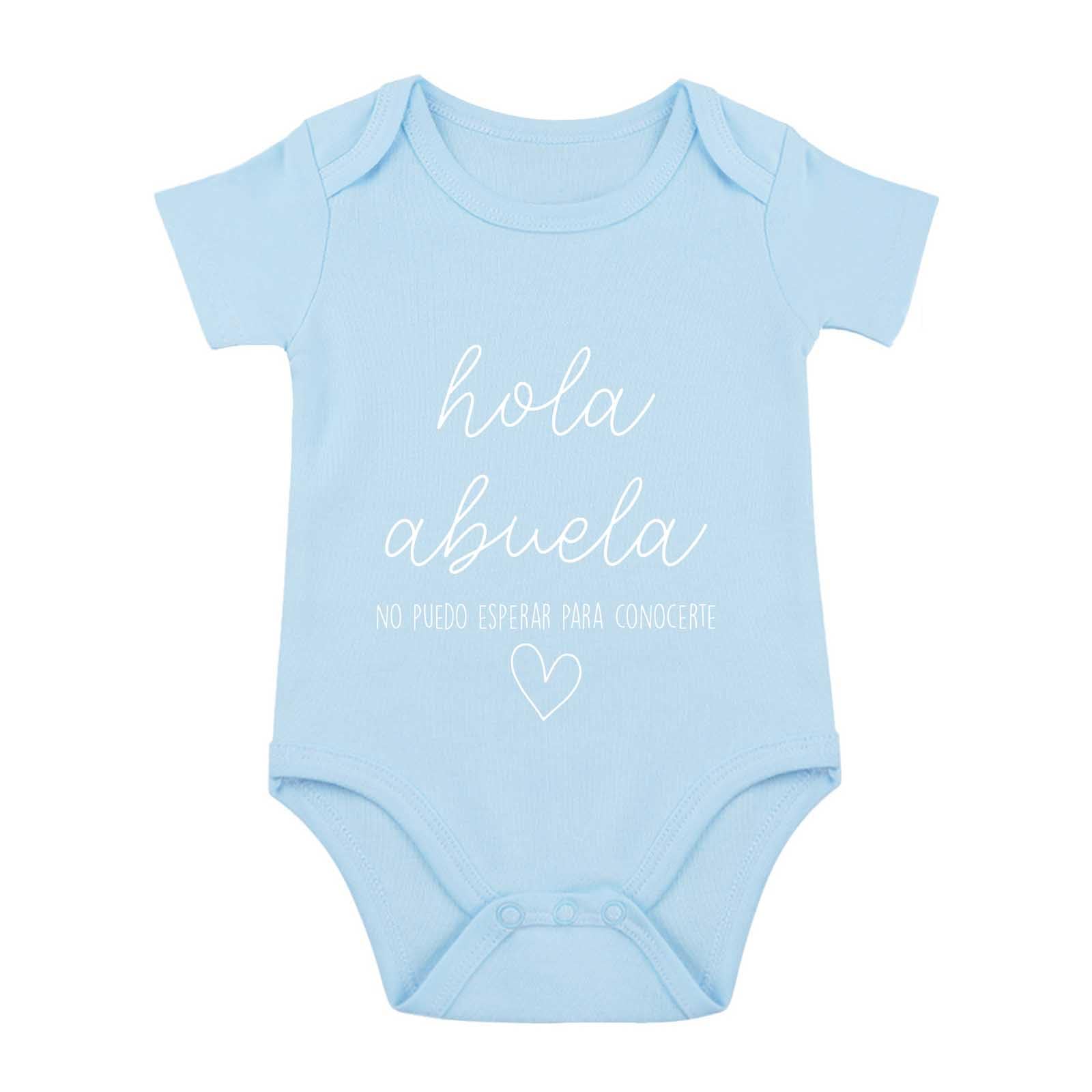 Hola Abuela Spanish Pregnancy Announcement Baby Bodysuit Your Going to be a Grandma Baby Romper Unisex