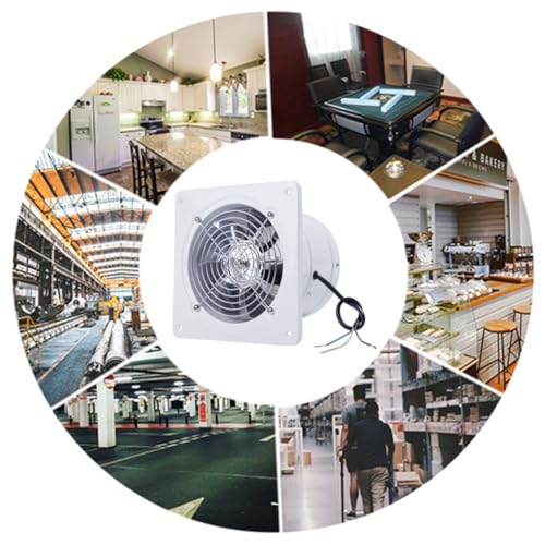 Gadpiparty 壁掛け換気扇 キッチン トイレ 浴室用 強力送風 低騒音 厚羽根 銅線モーター 属保護シールド 防鼠バルブ搭載 ホワイト