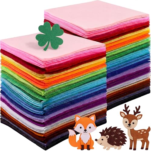 Image of Moukeren 360 Pcs 8 X 8 Inch Felt Sheets, 20 Colors | Stiff Fabric Squares Ideal Craft Sewing, DIY Patchwork Projects, Nonwoven Material, Bulk Supply Holiday and Festival Decor