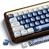 【Ceramic Glaze Keycaps】The surface of the keycaps is coated with a layer of ceramic glaze, which is cured at a low temperature to form a smooth surface with a ceramic-like texture. It feels as smooth and delicate as real porcelain, with minimal resis...