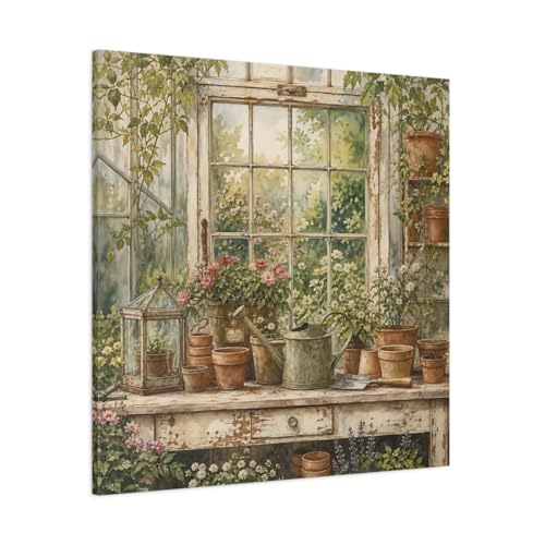 Toile jardin d'hiver au-dessus de la cheminée du salon