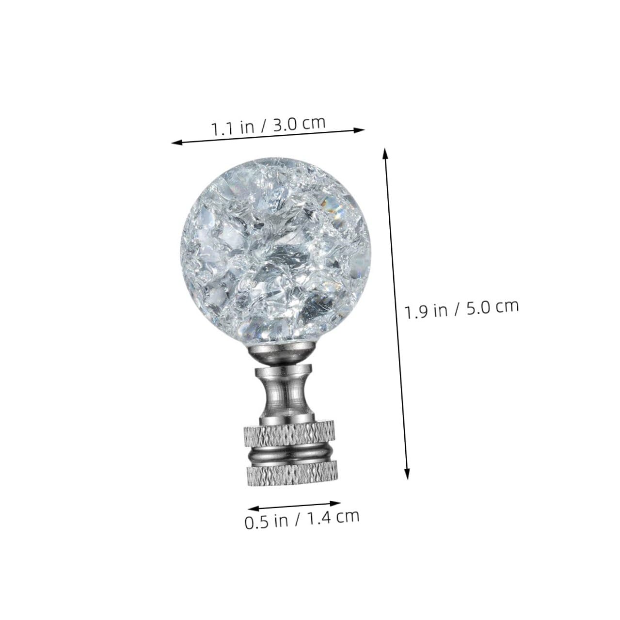 GARVALON 2 Stück Dekorative Lampenaufsätze aus Metall Glas Kristall Kugel Lampenkappen für Tisch Stehlampen Warm Leuchtend Langlebig und Einfach Montierbar
