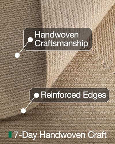 Image of Handmade Rectangular Jute Carpet Beige - Natural Fiber Rug for Living Room & Bedroom | Eco-Friendly & Durable | Size 3x10 Feet, Color- Beige