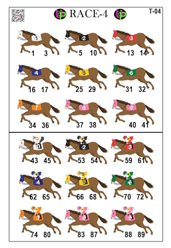 Image of Casino Theme Tambola Tickets | Race Theme Housie Tambola Themed Bingo Game| Kitty Party Theme Housie Tickets | English | for Family & Friends (Set of 15 Tickets)