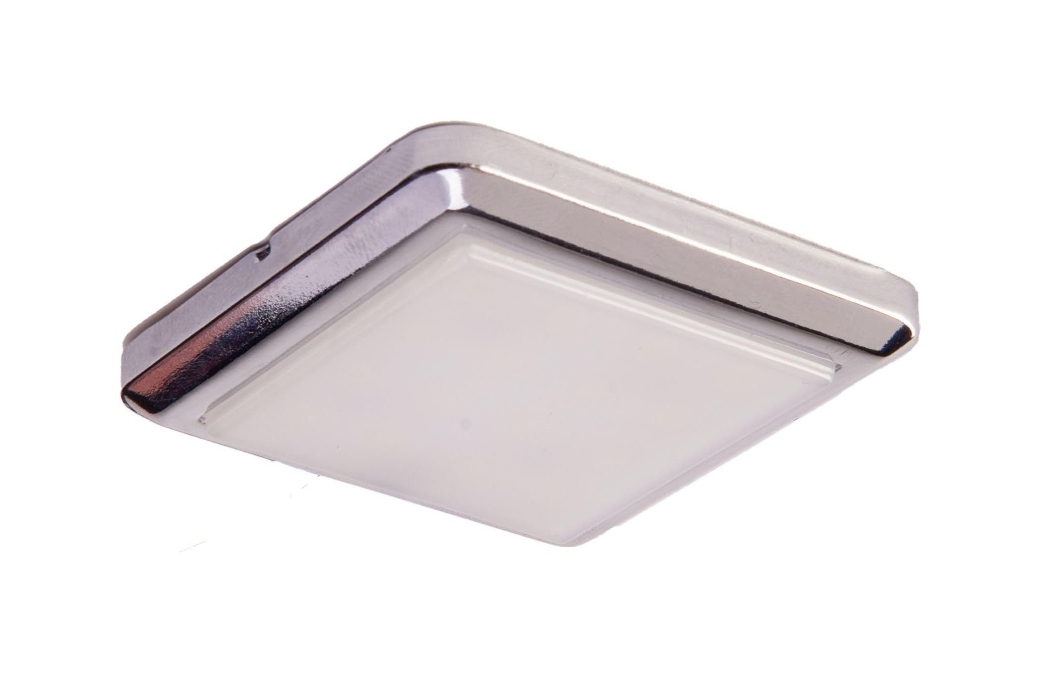 Leyton Lighting DLF-SQ-4K Flat 12v LED Light, Square, Satin Silver, 4000K
