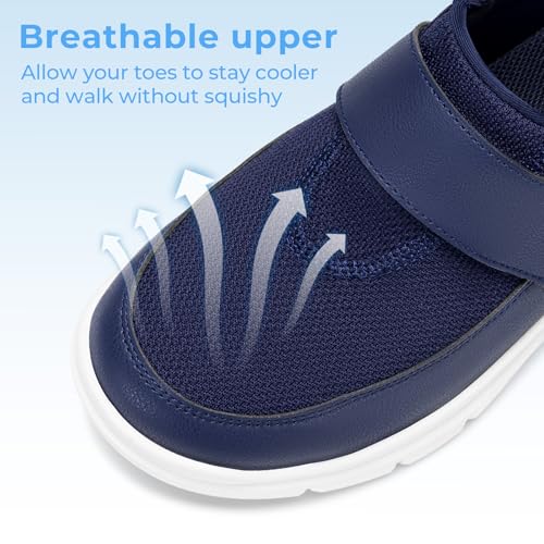 Image of FitVille Wide Slippers for Men Slip-On Wide Mens Mules Clogs for Swollen Feet Adjustable Indoors Lightweight Walking Shoes