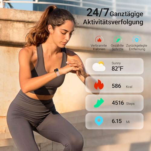 Fitpolo Smartwatch Damen mit Telefonfunktion, 1,85" Smart Watch, Fitnessuhr mit Herzfrequenz SpO2 Schlafmonitor Schrittzähler… – Ansicht 4