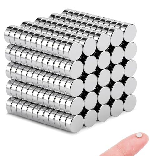 Image of TRYMAG Small 0.2x0.08 Inch Refrigerator Magnets, 300Pcs Small Round Rare Earth Multi-Use Tiny Neodymium Fridge Magnets, Premium Cylinder Office Magnets for Whiteboard, Crafts, Dry Erase Board, School