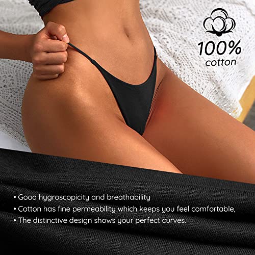 Image of chahoo Sexy Underwear for Women Thong Low Rise G-String Panties 5-Pack Low Waist T Back String Underpants Gift for Women