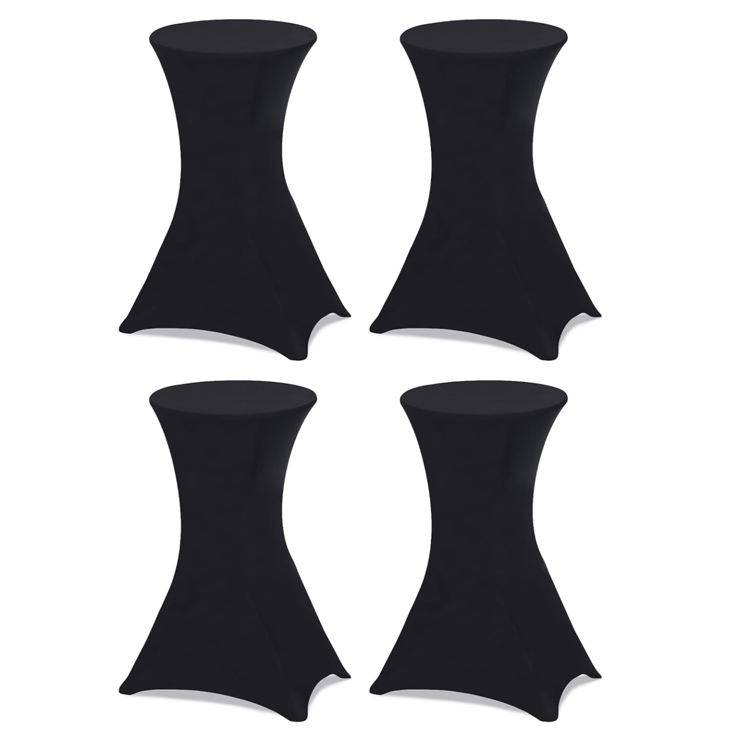 IDMarket - Set di 4 tavoli alti pieghevoli da 105 cm e 4 coperture nere