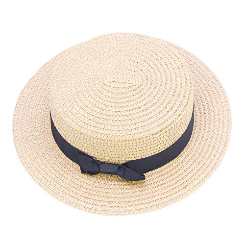 Straw Hats Kids Boys Girls Skimmer Hat Sun Beach Panama Hat4