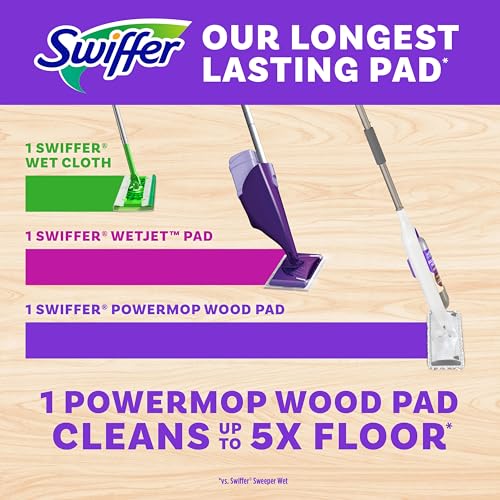 Swiffer PowerMop Wood Mopping Pad Refills for Floor Cleaning, 11 Count - image 4