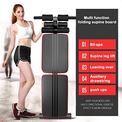 Fitness Equipment - Foldable Decline Sit up Bench Crunch Board Fitness Home Gym Exercise Sport Multi-Function Folding Bench - Adjustable 220lb [US Stock]
