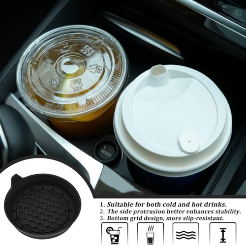 WJS 4 Pack Portavasos de Silicona para Auto Negro miniatura 5