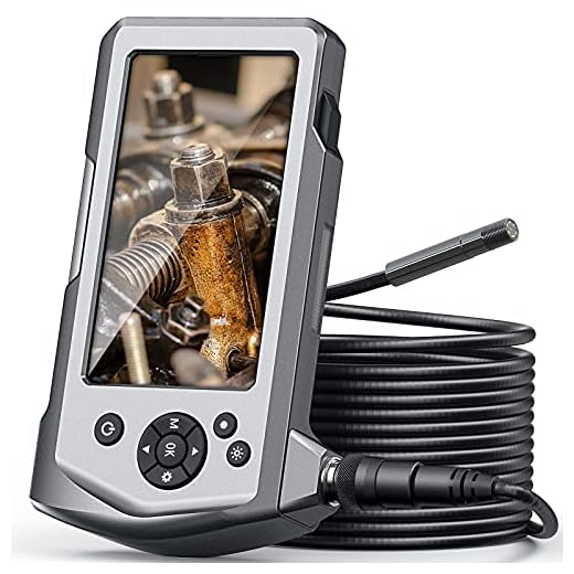 Teslong Endoscope Camera, 0.21" Waterproof Borescope Inspection Camera with Upgraded 4.5" IPS Monitor, 9.8ft Flexible Gooseneck Snake Camera with LED Lights-32GB MicroSD Card-2600mAh Battery-Tool Box