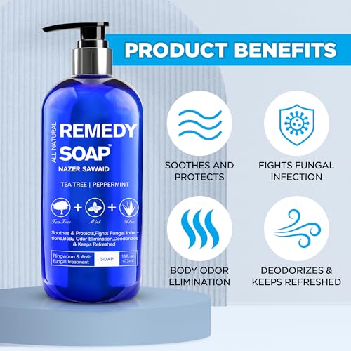 Nazer Sawaid 16 Ounce Tea Tree Oil Remedy Soap Body Wash For Ringworm Treatment thumb #4