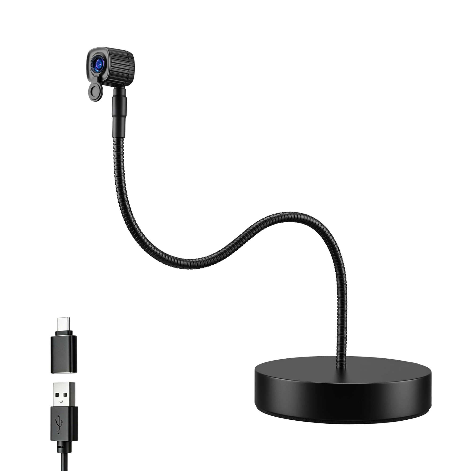 4K Center Screen Webcam with Noise Reducing Mic, Adjustable Middle Screen Webcam with USB Type-C/A Adapter, Plug&Play Eye Focus Center Cam for Zoom, Teams, Video Meeting-image-46