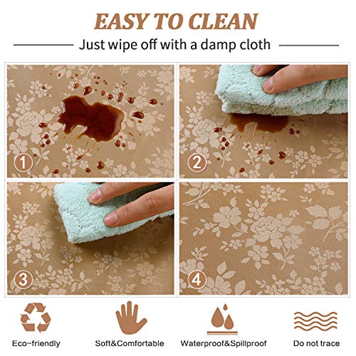 Image of Smiry Rectangle Table Cloth, Waterproof Heavy Duty Vinyl Tablecloths, Wipeable Washable Table Cover for Kitchen and Dining Room (Brown, 54 inch X 108 inch)