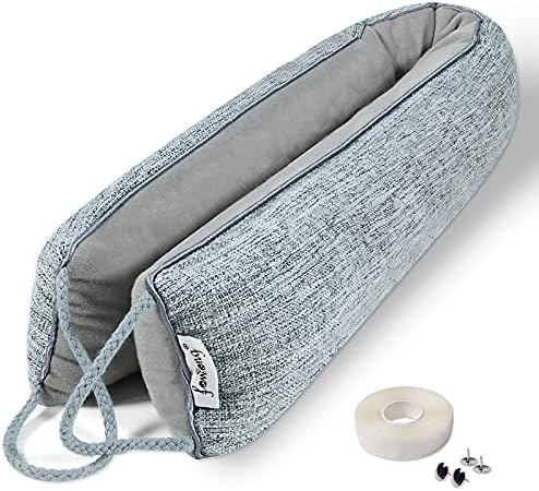 fowong Door Draft Stopper 30 Inch, Under Door Draft Blocker Noise Reducer Air Stopper Heavy Duty Door Bottom Insulation Sound Proof Cold Weather Door Snake Draft Blocker, Gray