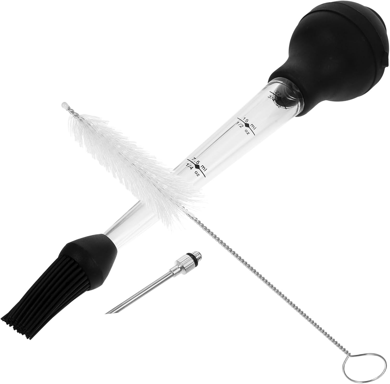 Outanaya Turkey Injector Baster Brush Silicone Meat Injector for BBQ Grilling Seasoning Injection Tool 1 Set Cooking Gadget for Poultry and Meat