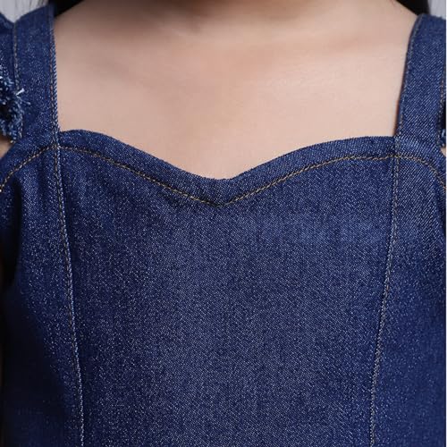 Image of superminis Girl's Denim Solid Top And Trouser Co-Ords Set Dress | Stylish & Comfortable