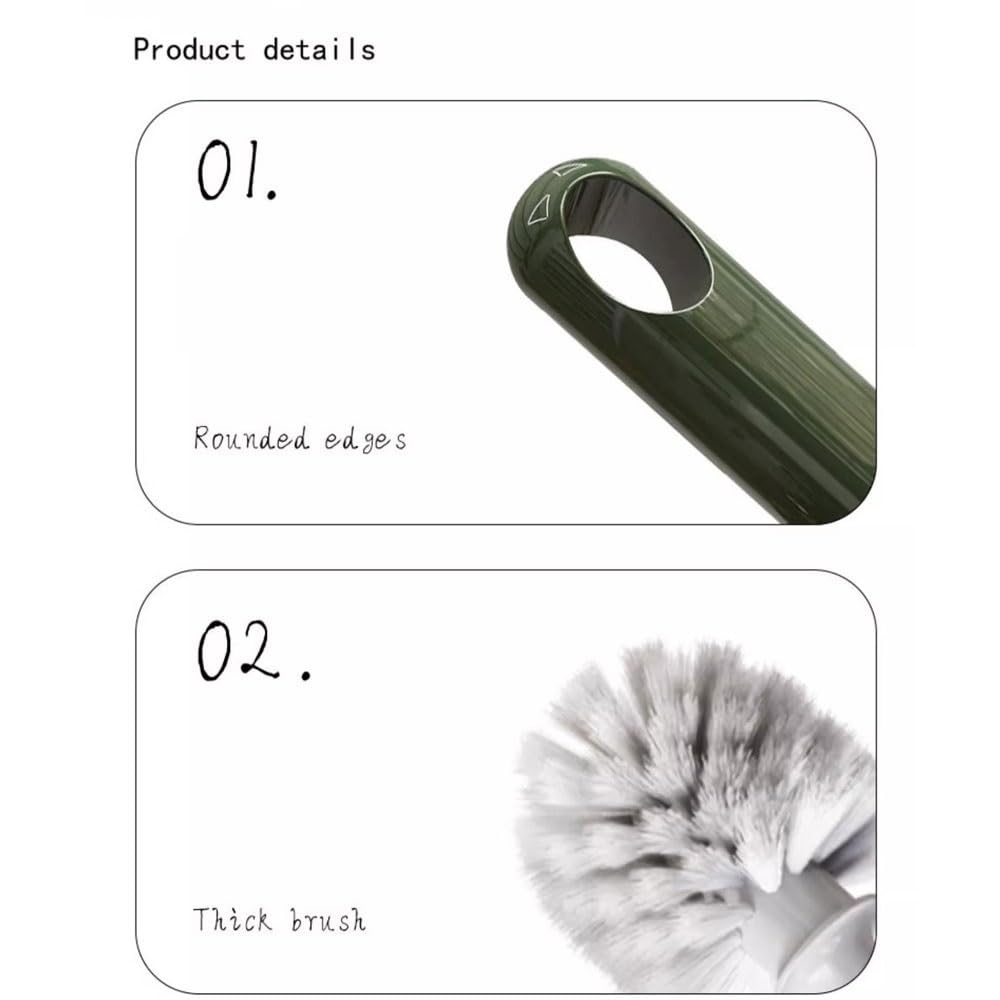 Escobilla de Baño Juego de portaescobilla de baño gris transparente, Base con orificios de ventilación, soporte de cepillo de plástico, cepillo de baño montado en la pared Escobillas de Inodoro