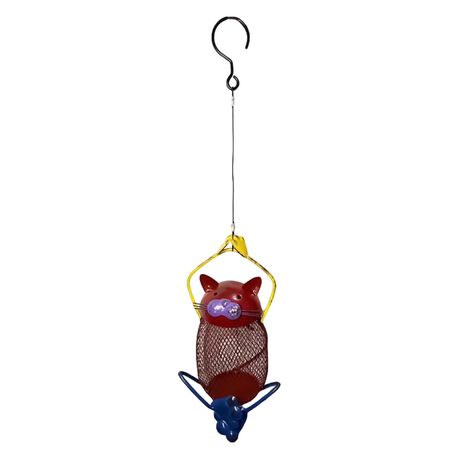 Mangeoire à oiseaux anti-écureuil en métal résistant avec crochet pour jardin