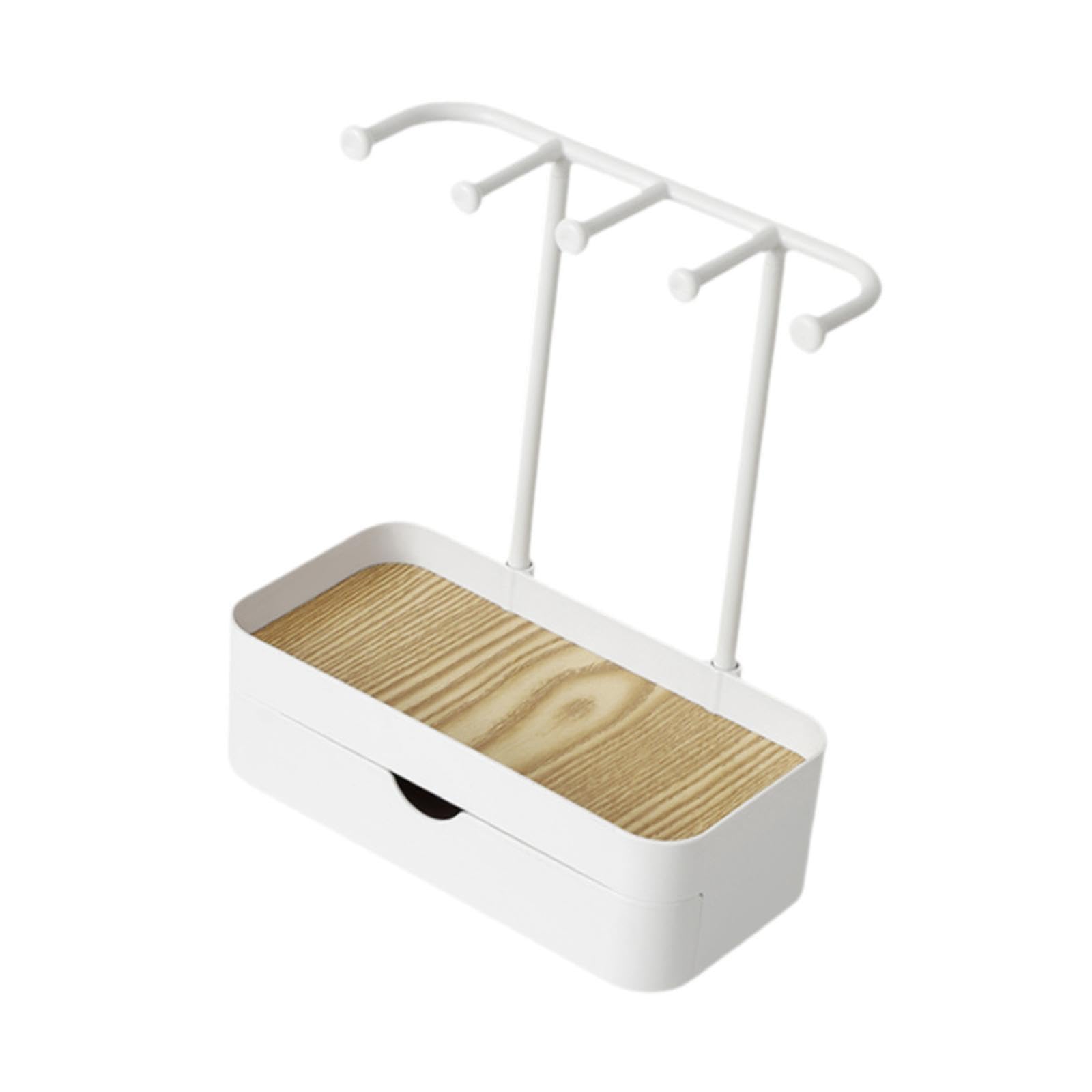 Caja expositora de joyas, organizador de 2 capas para relojes y accesorios, solución de almacenamiento ligera para colgar para escritorio y oficina, diseño que ahorra espacio
