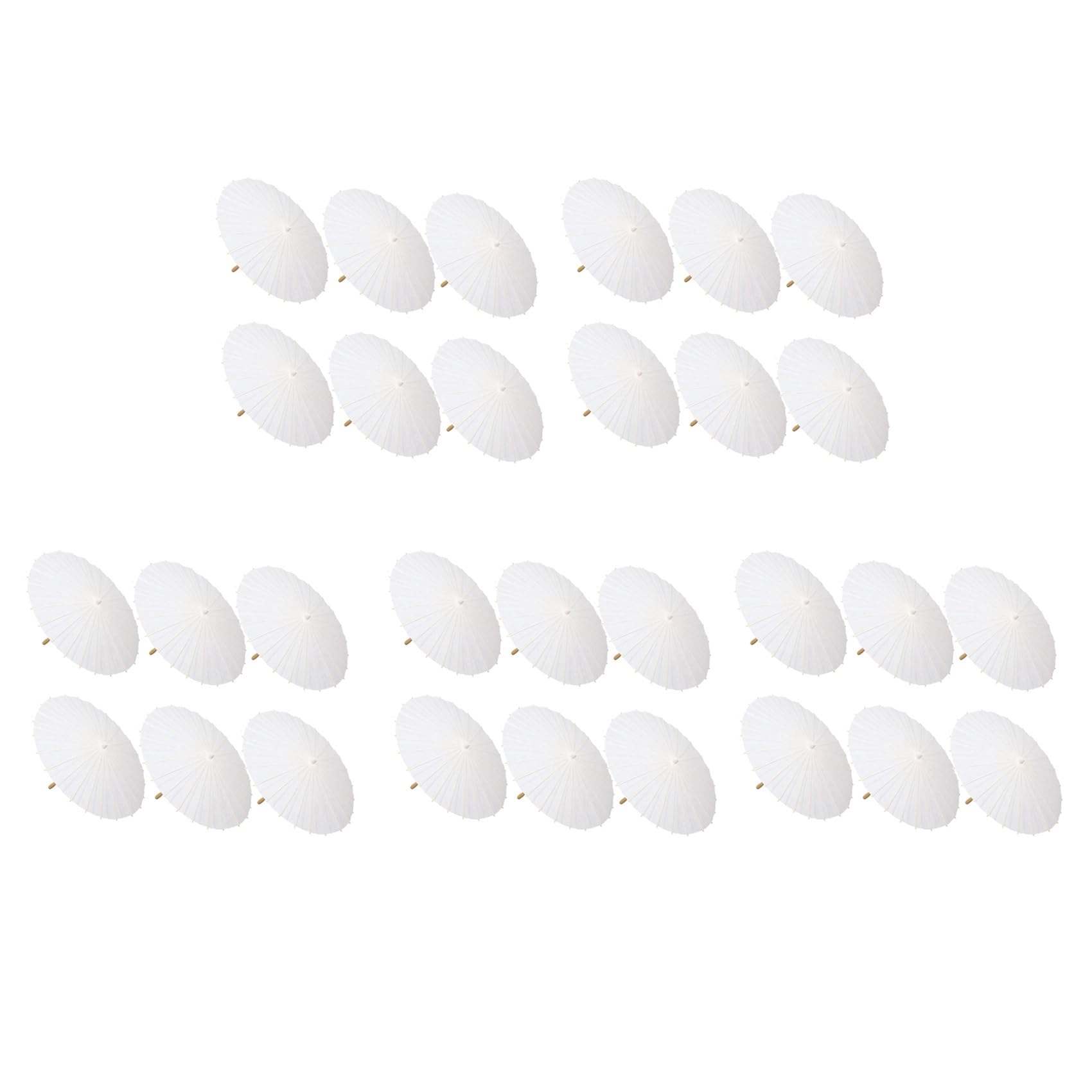 Vjsujehgy 30PCS Paper Parasol Wedding Umbrella Party Favor 60cm Bamboo Umbrellas for Bridal Shower Centerpieces Photo Props