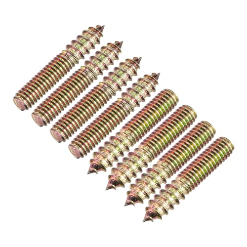 Image of uxcell 5 /16-18x1-3 /4 Hanger Bolts, 12pcs Double Ended Screws Wood Dowel Screws for Furniture