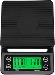 Balança de cozinha elétrica precisa, Balança de café com temporizador Balança de cozinha de alta precisão Mini Balança de plataforma eletrônica Balança de pesagem de alimentos DOAF