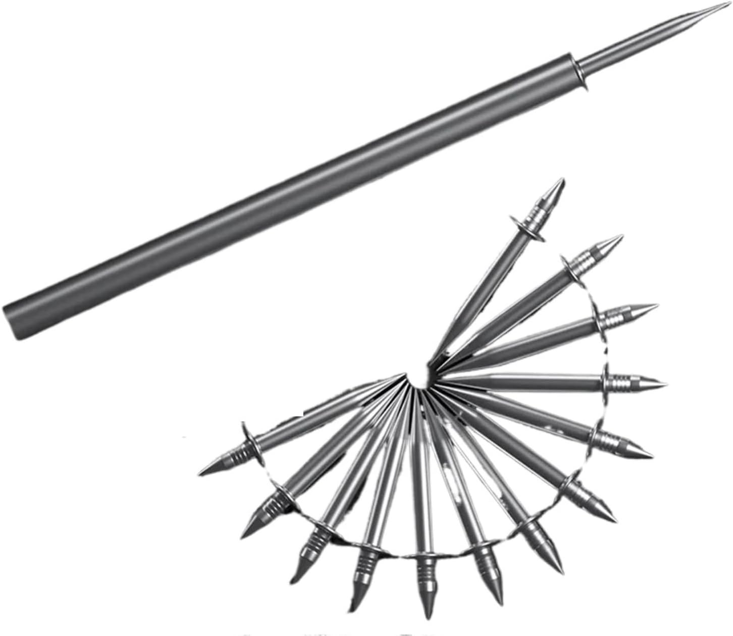 Double Sided Nails 300/500/700Pieces Double Ended Invisible Screws Double-headed Skirting Nails With Specific Sleeve Tool For Solid Wood Trim(300pcs)