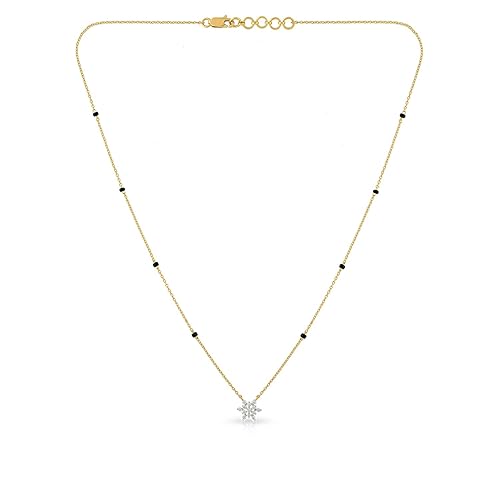 18KT Yellow gold Short Chain Mangalsutra for Women, BIS Hallmark 750 gold certified TMGEN11642_Y_VVSVS-GH_20