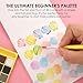 Grabie Mini Watercolor Set, 48 Colors with Brush, Paper Pad and Swatch Sheet, Travel Watercolors Painting Kit for Beginners