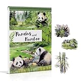 Dwpetzo Scrapbooking Sticker Book, 20 Sheets Pe-Cut PET, Washi Tape, and Craft Paper Stickers for Junk Journal Supplies, Journal Stickers for Journaling, Planner, Bujo, Collage (Panda and Bamboo)