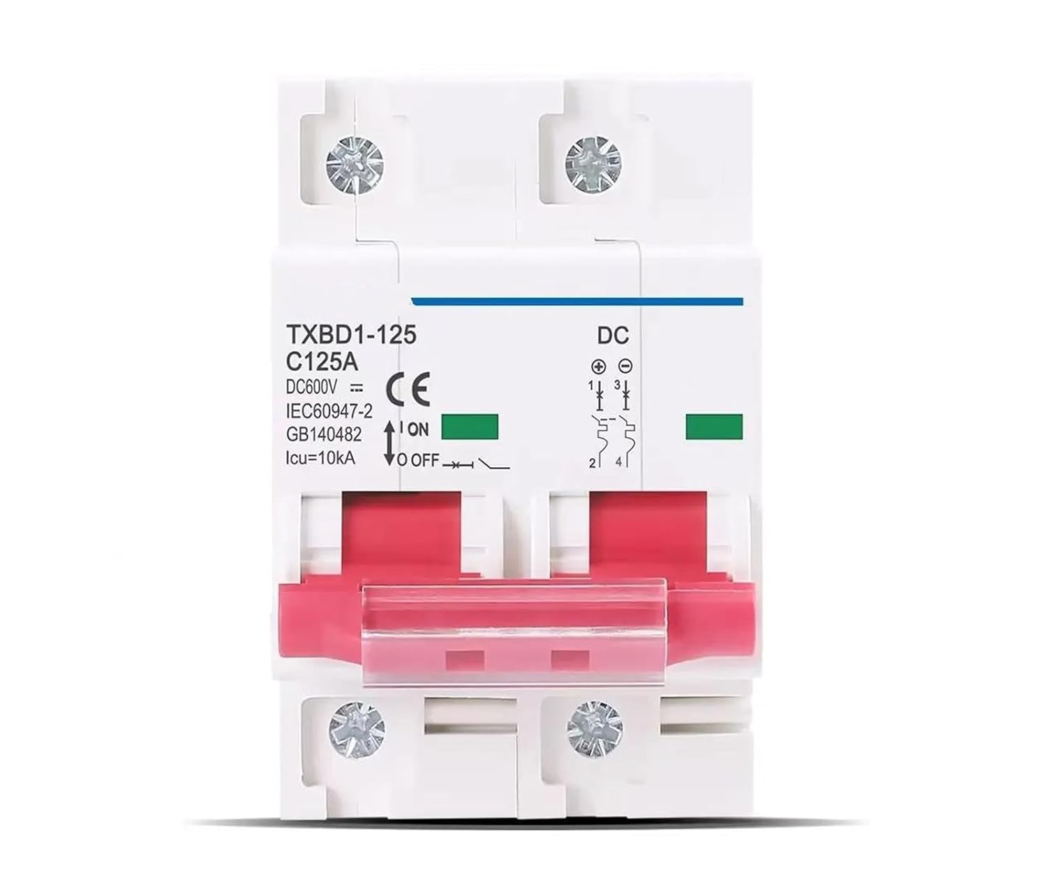 2P DC 600V ソーラーミニサーキットブレーカー バッテリースイッチ 125A 100A DC MCB 太陽光発電PVシステム