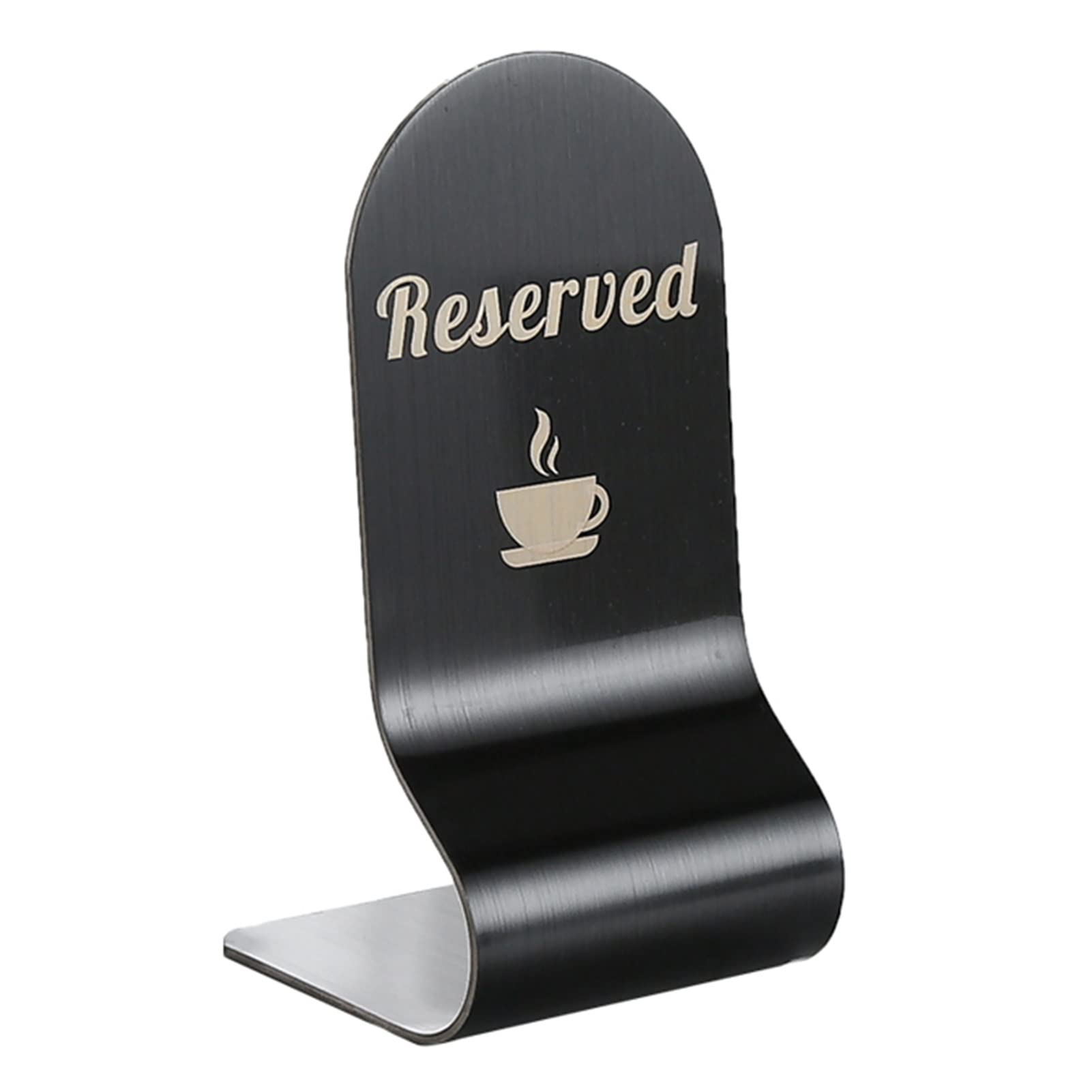 Letreros de mesa Letrero de mesa con números de acero inoxidable Placa de letrero de escritorio reservado for bar, restaurante, oficina, hoteles, cafés (paquete de 10,20) (Color : Black, Size : Rese