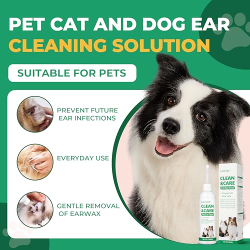 Miniatura 2 de Lureluxe 120ml Limpiador De Oídos Para Mascotas,Limpiador Orejas Perros,Limpiador Oidos Gatos,Cuidado De Las Orejas De Perros Y Gatos,Limpiador Orejas Para Humectar,Apto Para De Gatos Y Perros